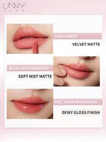 UNNY CLUB Tinte de labios, hidratante y humectante, acabado mate translúcido / brillo intenso, favorecedor para todos los tonos de piel, de larga duración y resistente a la transferencia, regalo ideal para ella, 1 pieza, marca Beauty Cosmetic Makeup - S02 Fuegos artificiales en la isla - Ver 4