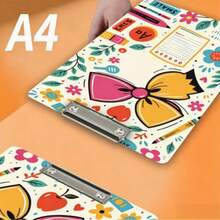 2Dflat 1pc Cute A4 Acrylic Writing Board With Metal Clip, Suitable For Photography, Bulletin Board, Office, Etc. - Lightweight And Durable Clipboard For To-Do Lists, Photos, Schedules, Certificates - Multicolor - View 5