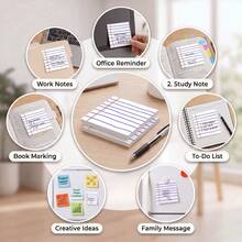 2 Packs Sticky Notes, Self-Adhesive Memo Pads, Total 100 Sheets, Notebook Style Notepad, Removable Adhesive Sticky Notes, For Stu, First Day Of School - Multicolor - View 5