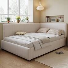 Sofa Bed Frame Beige 194 X 146.5 X 82.5 Cm - Beige - View 3