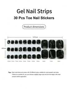 Cross-Border New Arrival Semi-Cured Gel Summer Toe Nail Stickers, Glitter Flash Design, In Stock Wholesale, Waterproof & Long-Lasting - Dark Green - View 4