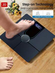 [Timbangan Berat Badan Digital] Timbangan Digital Kamar Mandi Kapasitas Tinggi 390 Lbs, Platform Ekstra Lebar, Penimbangan Akurat, Layar LCD dengan Lampu Latar dan Angka Besar yang Mudah Dibaca - A - View 2