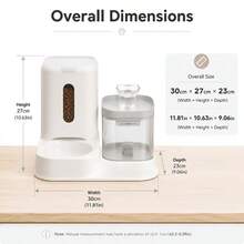 3.6L Automatic Food Dispenser + 1.8L Circulating Water Fountain 2-In-1 Automatic Pet Feeder And Water Dispenser Set For Cats And Small Dogs, Indoor Use - Light Gray - View 7