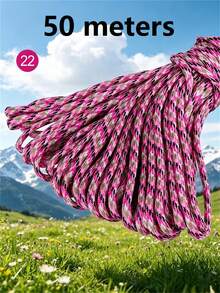 10M/50M/100M Nylon Paracord, 4mm 7-Strand - Non-Elastic Woven Rope, Suitable For Outdoor Training, Camping And DIY Activities - Multicolor - View 53