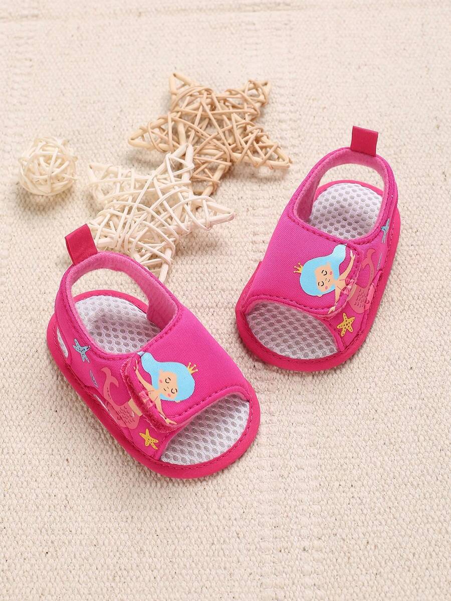 Summer Baby Sandals, 0-1 Years Old Soft Non-Slip Breathable Baby Girl Shoes - Hot Pink - View 1