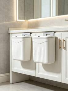 1pc Wall-Mounted Trash Can With Lid, Large Capacity Plastic Hanging Waste Bin, Suitable For Kitchen Trash Can, Room Decor, Bathroom Trash Can, Bathroom Decor, Trash Can For Bathroom, Trash Can For Bedroom, Kitchen Trash Can, Bathroom Accessories, Trash Cans Kitchen, Kitchen Essentials - Multiple Styles - View 7