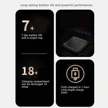 Smart Ring, Ceramic Stainless Steel Sleep Monitoring Health Tracker, Fitness Activity Tracker With Control (Size 8) - Size 8 + Size 8 - View 6