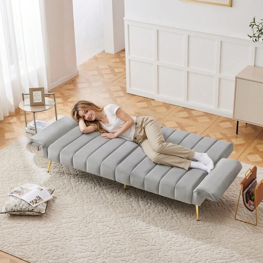 Sofa Bed Frame Grey 165 X 77 X 75 Cm - Grey 2 Seat - View 1
