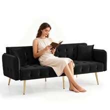 Sofa Bed Frame Green 178 X 82 X 70 Cm - Black 2 Seat - View 9