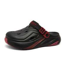 Men's Autumn Dual-Color EVA Slippers, Soft Thick Sole, Indoor Home Outdoor Vacation Style, Versatile Comfortable Casual Holiday Essential Clogs - Black - View 8