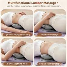 Wireless Lumbar Spine Physiotherapy Device, Multi‑Mode Traction, Microcurrent, Vibration And Warm Compress, For Sedentary Adults, Usable On Sofa, Chair And Yoga Mat, Practical Present For Gifting Occasions - Beige - View 2