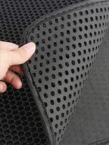 Double-Layer Waterproof & Urine-Proof Cat Litter Mat, Honeycomb Design For Easy Litter Collection, Suitable For Various Cat Litter, Litter Boxes And Enclosed Litter Boxes - Black - View 3