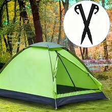 8pcs/4pcs/1pc Tent Stakes Set - Plastic Inflatable Stakes, Suitable For Outdoor Camping Anchoring, Halloween Yard Decoration And Christmas Garden - Black - View 7