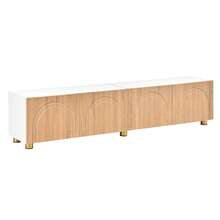 TV-Schrank Bogenrelief 4 Türen Metallfüße, Moderner ,TV-Lowboard - 白色 - 查看 11