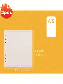 1pc/2pcs A4 A5 A6 A7 Refill Ruled Paper, White/Brown Replaceable Paper, Suitable For 5x7 Inch Notebook Inner Pages, 80 Sheets Ruled Paper (Please Confirm If It Fits Your Notebook Before Purchase) - Refill Paper - View 10