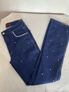pthirillo Women Jeans - 口袋珍珠和斑點珍珠 - 查看 3