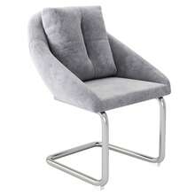 Dining Chair Set Grey Velvet 4 Pieces - Modern Rotating Chair - 灰色 - 查看 9