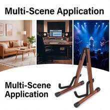Guitar Stand | Solid Wood Walnut Color - Instrument Guitar Stand, Adjustable Floor-To-Floor A Cross Stand, Suitable For Original Sound Electric Guitar, Ukulele, Cello, Mandolin, Banjo, Foldable Guitar Stand, A Must-Have Gift For Instrument Guitar - Camel - View 6