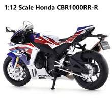 Burago 1:12 Scale Honda CBR1000RR-R Fireblade SP (White/Red) Die-Cast Motorcycle Model – Creative Desktop Ornament With Display Stand - Multicolor - View 8