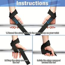 1 Pair Fitness Wrist Strap, Polyester Wrist Support Strap, Suitable For Fitness, Strength Training, And Gym Workouts - Black - Multicolor - View 3