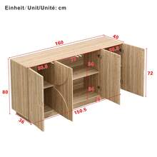 Sideboard Mit Regalen, Sideboard Mit Rebounder, Natürliche Holzmaserung - 彩色 - 查看 5