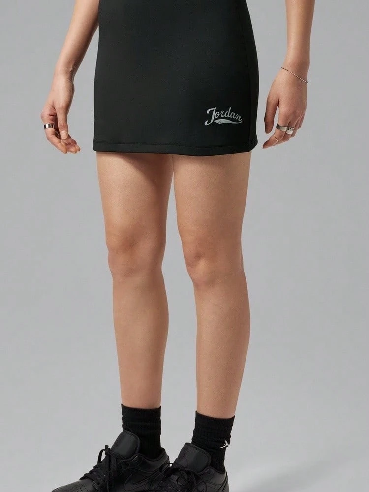 Jordan Women's AS W J BRK FEM SKORT SET Knit Mini Skirt IM7382-010 - Black and White - View 1