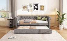 Sofa Bed Frame Grey 221 X 98.5 X 71.5 Cm - Grey - View 9