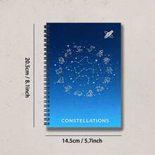 1 Set Minimalist Astronomical Symbol Cover A5 Lined Notebook, Suitable For Learning Summary, After-Class Reflection, Daily Recording, Ideal For Campus Use - A - View 2