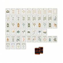 Multi‑Layer Contrast Color Resin Mahjong Tiles, Exquisite Carved Pattern Mahjong Pieces, Smooth Handfeel Game Tiles Tabletop Leisure - Tortoiseshell - View 6