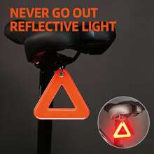 1pc Multicolor Optional Bicycle Seat Reflective Triangle Sign, Hanging Cycling Reflective Plate, Night Riding Warning Sign - A - View 6