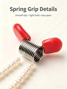 DIY Beading Accessories: Spring-Loaded Bead Stoppers With Protective Rubber Sleeve - Prevent Beads From Slipping - Essential Tool For Handmade Jewelry Making (Random Color) - Multicolor - View 8