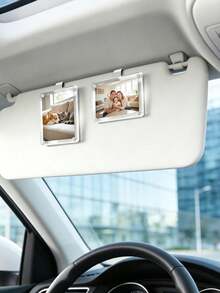 Magnetic Car Sunshade Photo Frame DIY Car Interior Decor, Couple Gift, Pet Family Memorial Photo Frame Clip, Car Interior Accessories - Multicolor - View 7