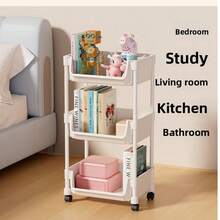 Multi-Layer Rolling Storage Cart With Wheels, Bookshelf Organizer For Toys And Sundries, Floor-Standing Multifunctional Storage Rack For Bathroom, Living Room, Washroom And Home Use - View 5
