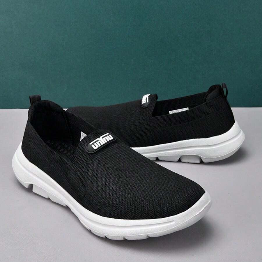 1 Pair Black Casual Fabric Loafers, Suitable For Outdoor & Indoor Wear All Seasons - Black - View 1