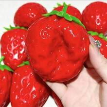 Screaming Strawberry Ball Soft Squeezable Crunchy Realistic Food Fruit Handmade Stress Relief Toy Soft Mochi Squeeze Fingertip Toy Soft Crunchy Silicone Bead Squeeze Toy - Multicolor - View 3