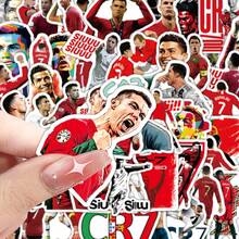 FIFA 50pcs Cristiano Ronaldo Football Stickers, Football Player Portrait, #7 Jersey And Celebration Action Stickers, Suitable For Scrapbook DIY Crafts - Multicolor - View 3
