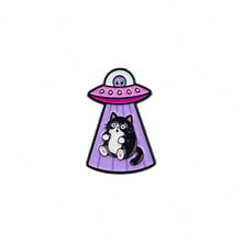 Funny UFO Space Cat Lapel Enamel Pins And Brooches Badge Pins For Backpacks Bags Backpack Cool Decoration Friend For Gifts - Multicolor - View 15