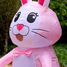 Easter Bunny Clown Adult Inflatable Costume - Funny Cute Rabbit Cosplay For Halloween Purim And Glamorous Mascot Attire - Multicolor - View 8