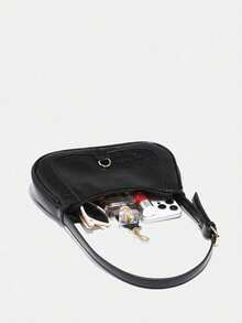 1 Piece Of Retro Minimalist Hook Shaped Decoration Adjustable Shoulder Strap Crescent Bag, Fashionable Women's Bag, Multifunctional Armpit Bag - Multicolor - View 10