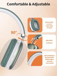 Tagry Wireless Bluetooth Headphones With Microphone, Foldable & Portable, HiFi Stereo, Memory Foam Earcups - Green - View 6