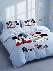 Disney 2/3件組迪士尼被套組，藍色卡通床上用品，舒適透氣、防起球、可機洗，男童房裝飾，臥室裝飾，四季適用，適合單人/雙人/加大/特大床，秋季居家裝飾，不含被芯 - 彩色 - 查看 8