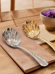 1pc/2pcs Stainless Steel Thickened Stirring Spoon, Rice Spoon, Home Dining Tableware, Kitchen Utensils, Christmas Gift - Multicolor - View 7