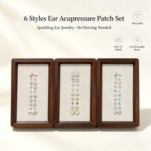 Multi-Style No-Drill Ear Stickers, Self-Adhesive Ear Cartilage Decorative Studs, Reusable Crystal Heart, Bow, Star Fake Earring Stickers, Suitable For Ear Styling, Parties And Daily Wear - Multiple Styles - View 6