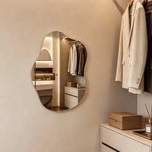 1pc Asymmetrical Bathroom Mirror, Asymmetrical Cloud Vanity Mirror, Wall-Mounted, Bathroom Decor, Room Decor, Home Decor, Wall Decor - Irregular - View 1