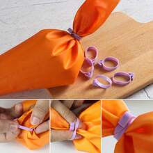 8/16pcs Reusable Silicone Piping Bag Ties, Piping Bag Clips, Suitable For Cookies, Cupcakes, Dessert Decoration Bags, Kitchen Gadgets, Baking Tools - Multicolor - View 3