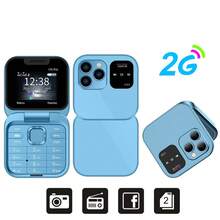 SERVO I16 Pro 2G Folding Mini Phone Dual SIM Quick Dial Blacklist Call Recording Flashlight 1.77-Inch Screen Flip Phone - Blue - View 14