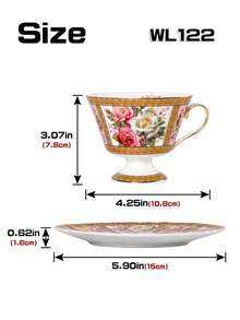 1pc Set Premium Coffee Cup And Saucer, Ceramic Material, Pink Cup And Saucer, Coffee Utensils, Suitable For Home, Office, Cafe Use - Multicolor - View 6