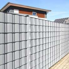 PVC Sichtschutzstreifen für Doppelstabmattenzaun UV‑beständig blickdichte Zaunfolie mit Befestigungsclips für Garten Balkon Terrasse - Grad - Übersicht 8