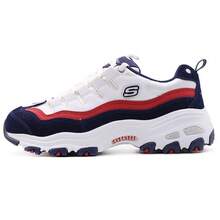 Skechers Women's D'LITES Classic Platform Chunky Sneakers Daily Commute Casual Dad Shoes - Black White Red - View 5