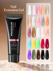 PEACECOLOR 16ml Poly Nail Extension Gel, UV LED Cured Quick Building Builder Gel For Nail Extension & Manicure, Multiple Colors Available, Hard Gel For Beginner Home DIY & Professional Salon Nail Art - Multicolor - View 1